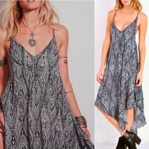 Free People XS Black White Chevron Slip Dress